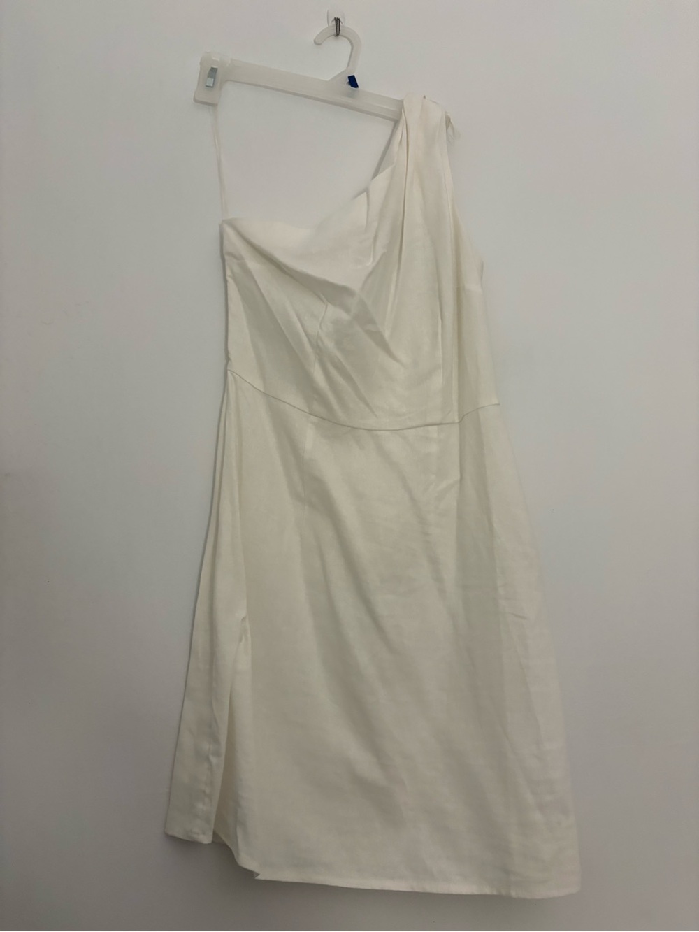 White One Shoulder Linen Dress